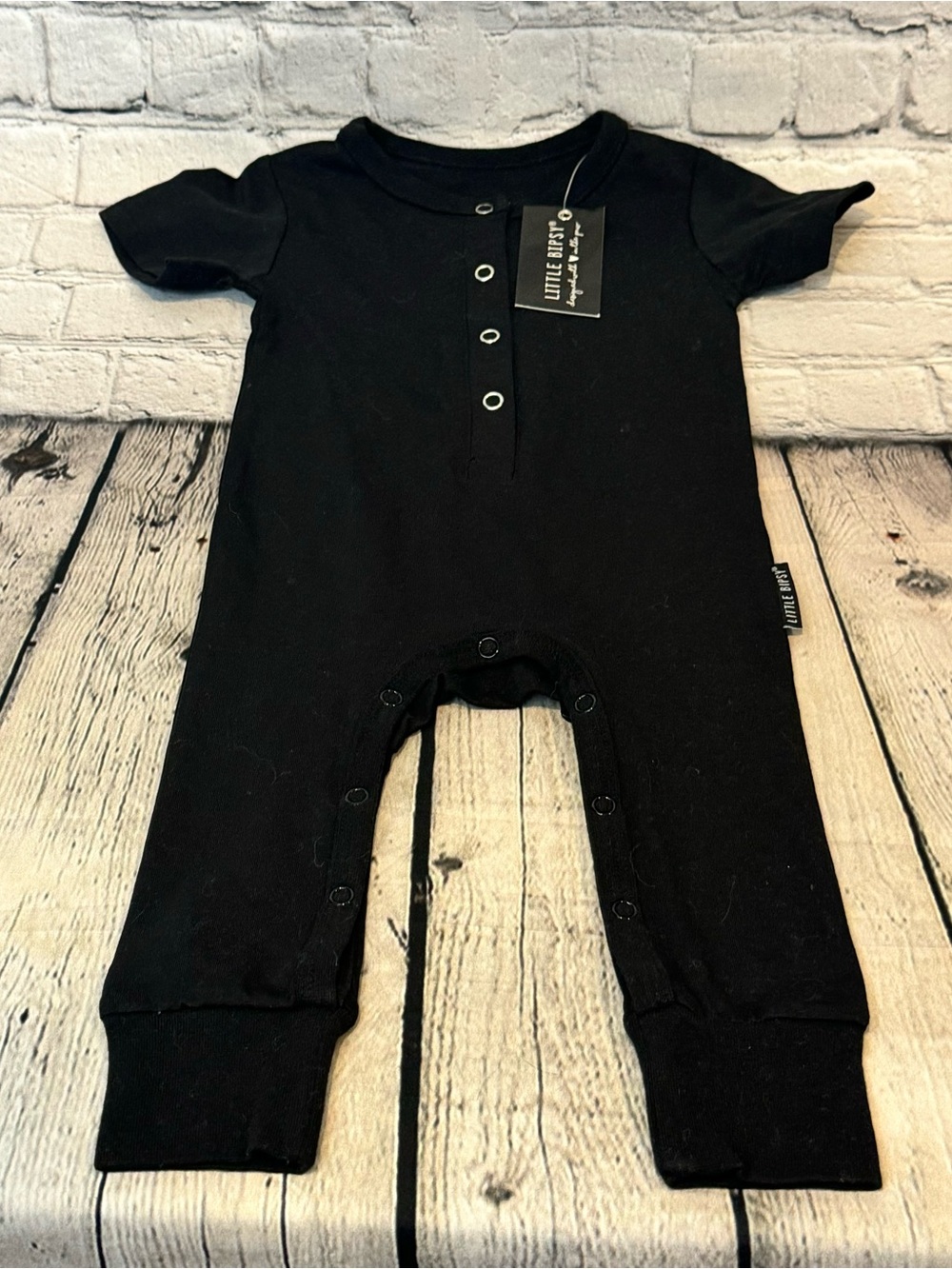 Little Bipsy Black Short Sleeve Romper